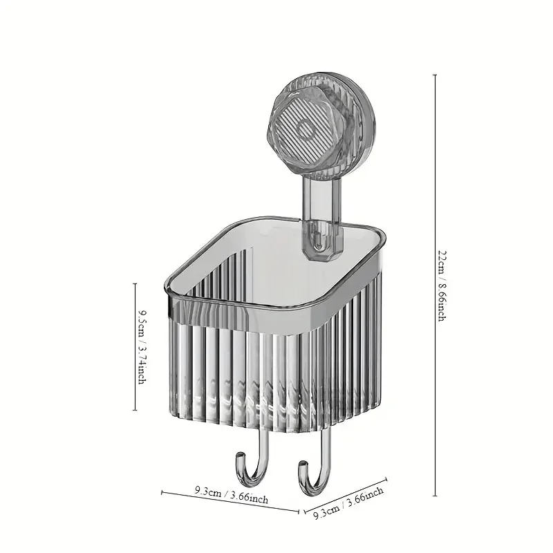 قطعة واحدة من رف الحمام الفاخر المثبت على الحائط - رف معلق أنيق مع كوب شفط قوي، منظم مستحضرات التجميل لتصريف المياه، شام