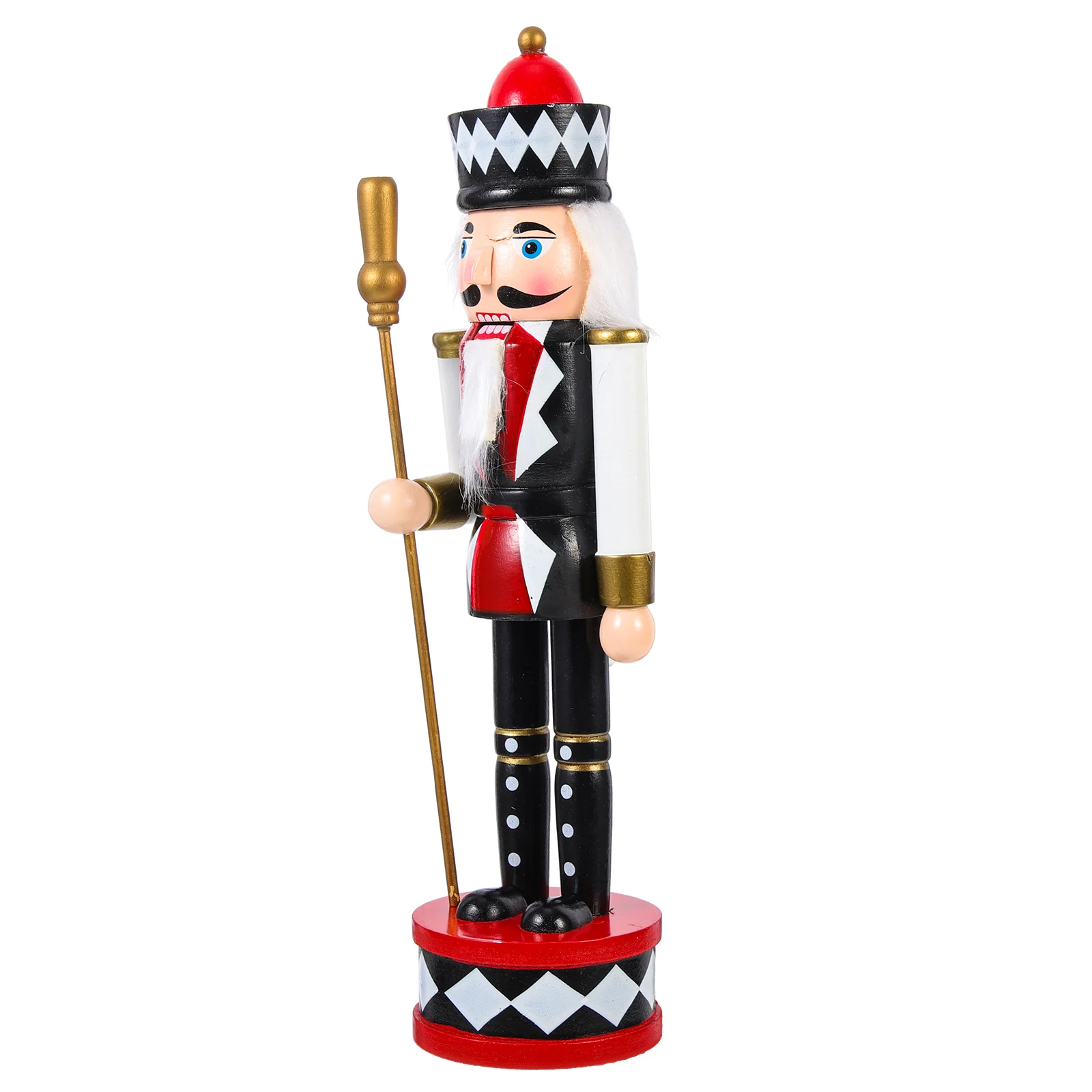 

Decorative Outdoor Standing Drum Nutcracker Toy Desktop Ornaments for Christmas Tree Wood Nutcrackers