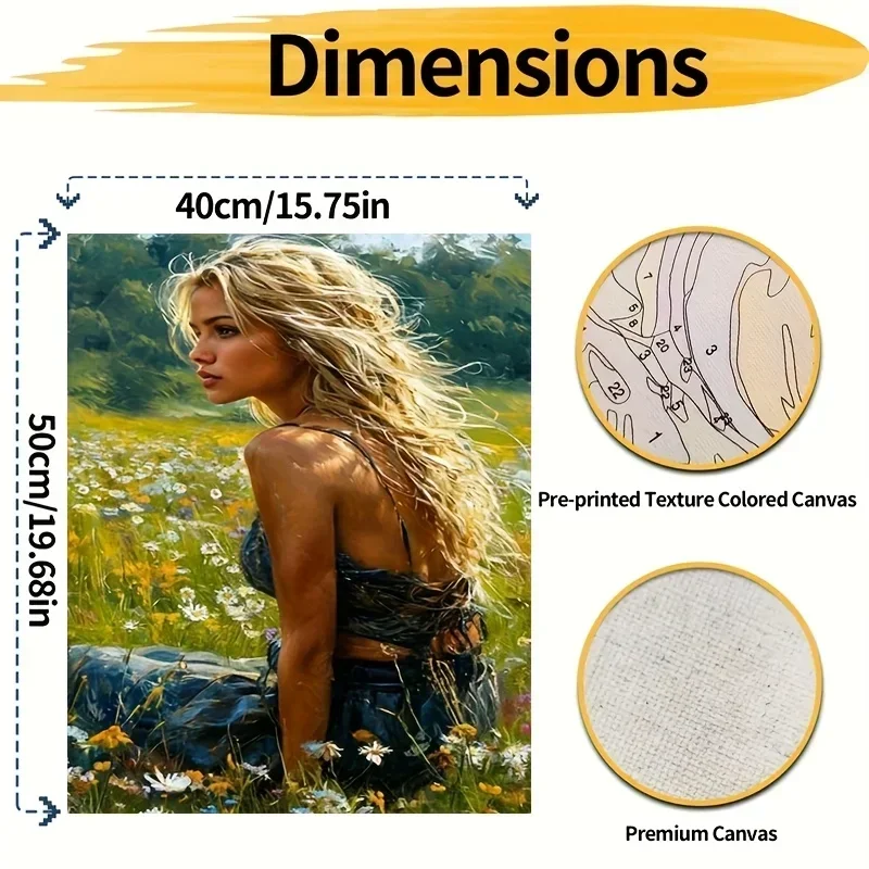 Professional Art Use A Digital Painting Kit (Requires You to Complete The Painting Yourself), 40.64X50.8 cm Featuring a Woman Si