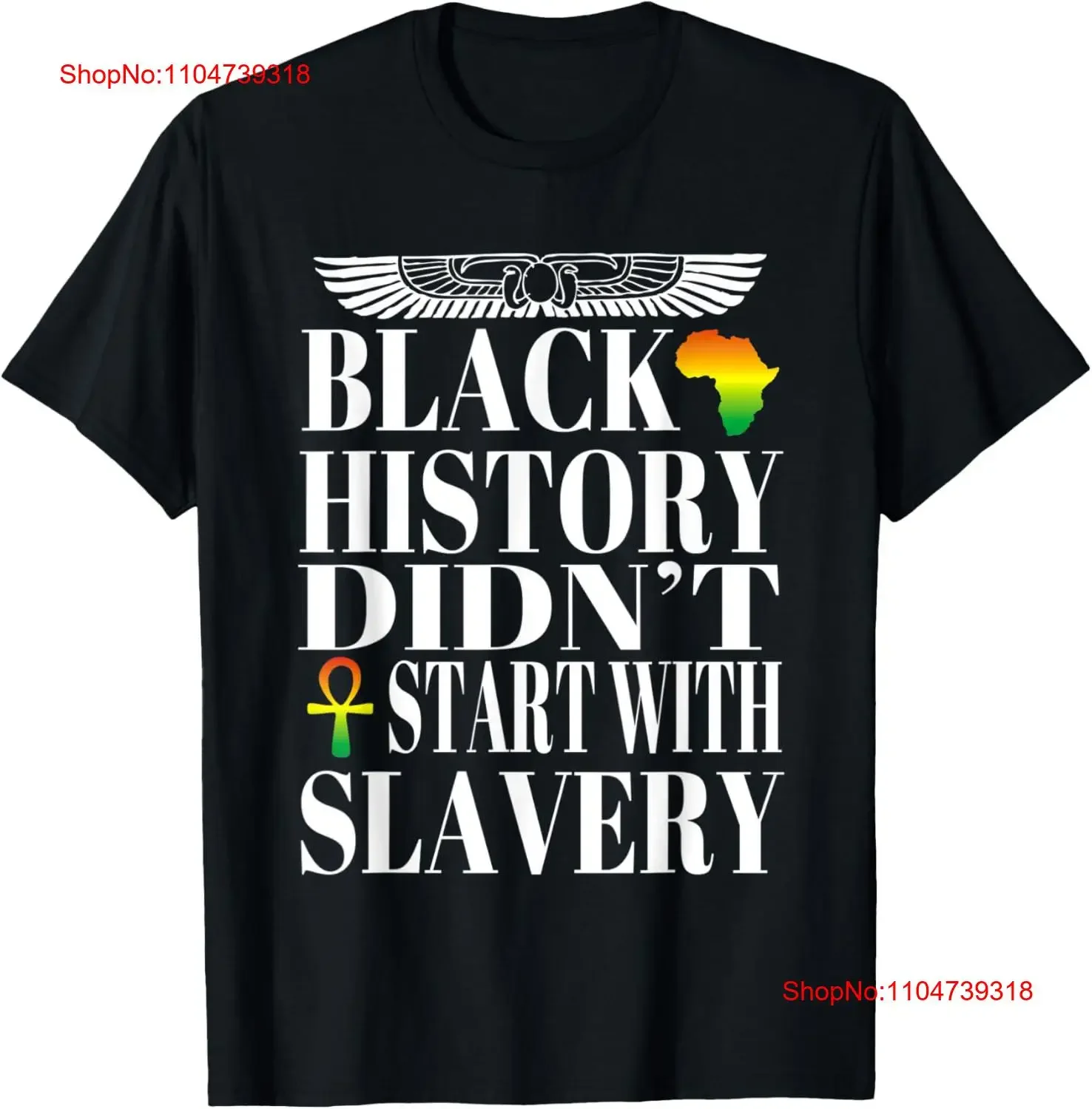 L'histoire des noirs n'a commence pas avec l'esclavage t-shirt vintage délavé streetwear unisexe mode décontractée légèrement étirée