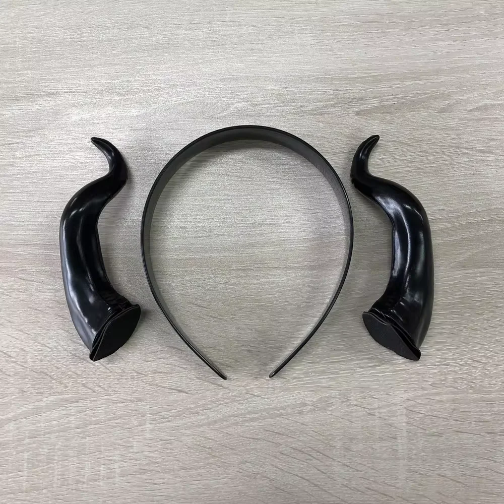 Role Playing Animal Antelope Demon Headpiece Christmas Halloween Costume Accessories Black Queen Witch Demon Horn Headpiece