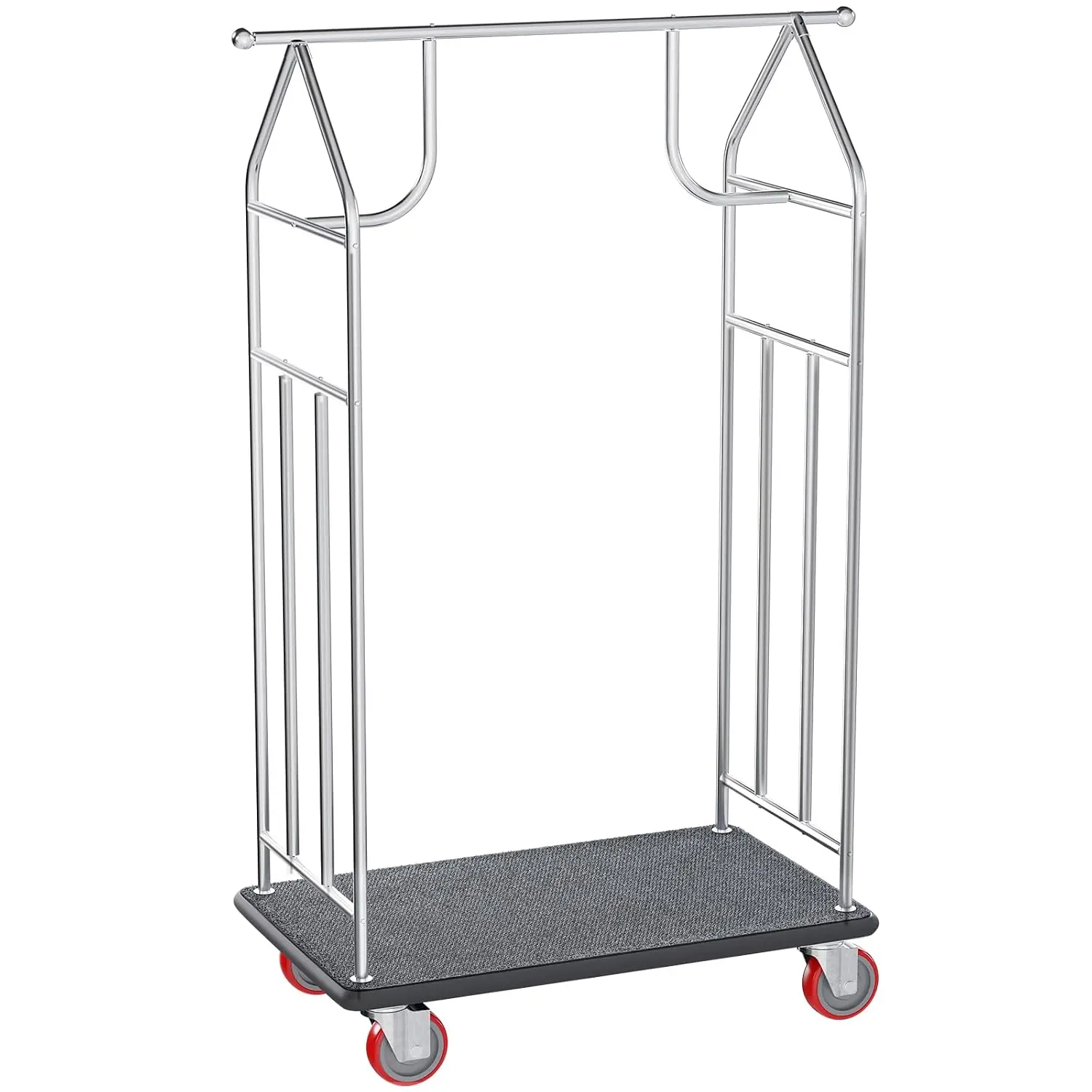 48 * 22IN Hotel Luggage Cart with Wheels,1200 lbs Load Capacity Heavy Duty Rolling Luggage Cart,Commercial Bellman Cart