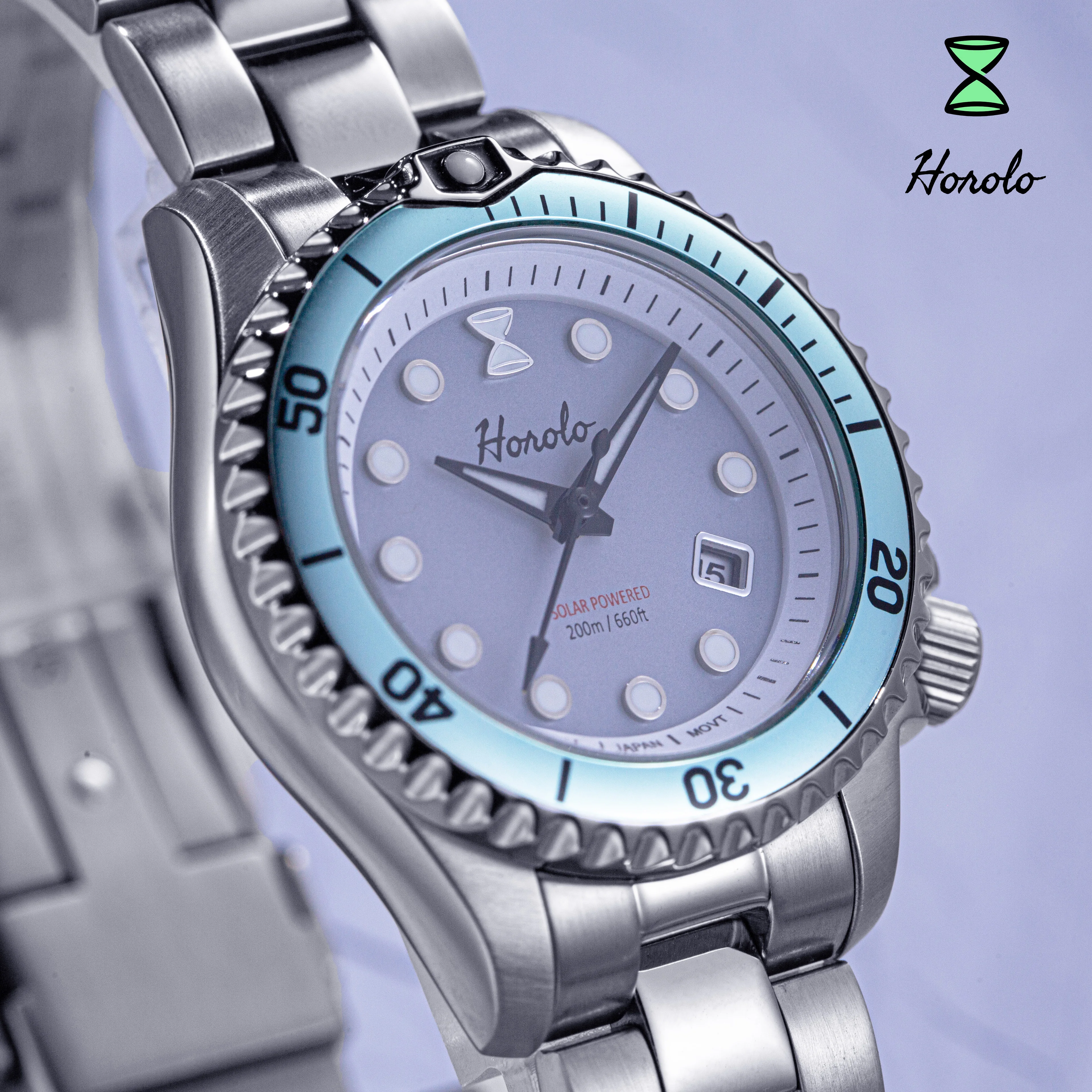

Horolo 30mm Women Watch Japan Solar Movement Luminous Water Resistant Sapphire stainless steel Luxury Ladies Elegant reloj watch