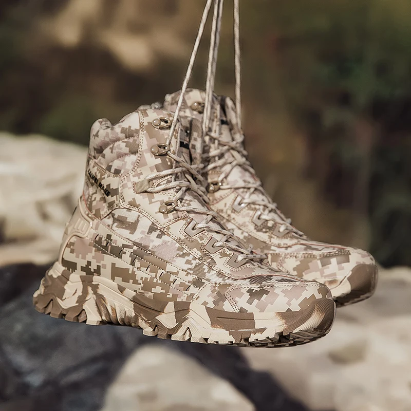 الرجال التمهيد التكتيكي السلامة العسكرية الصيد حذاء للسير مسافات طويلة المضادة للانزلاق الصحراء الدانتيل يصل دراجة نارية الكاحل الجيش تسلق الأحذية Zapatillas #3
