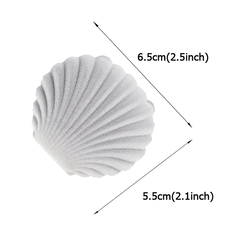 1 pezzo bella scatola di gioielli in velluto a forma di conchiglia scatola di anelli di fidanzamento di nozze per orecchini collana braccialetto