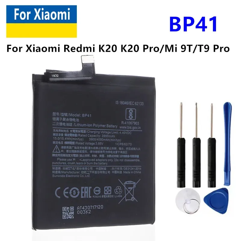 

Аккумулятор BP41 4000 мАч для Redmi K20/для Xiaomi Mi 9T BP41 Замена с инструментами