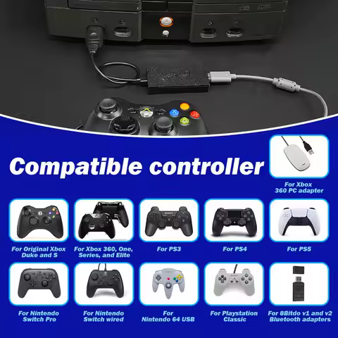 OGX Mini Converter For 360/Switch/PS4 Controlloer Adapter For Original Xbox/PS3/PC/Nintendo Switch Game Console