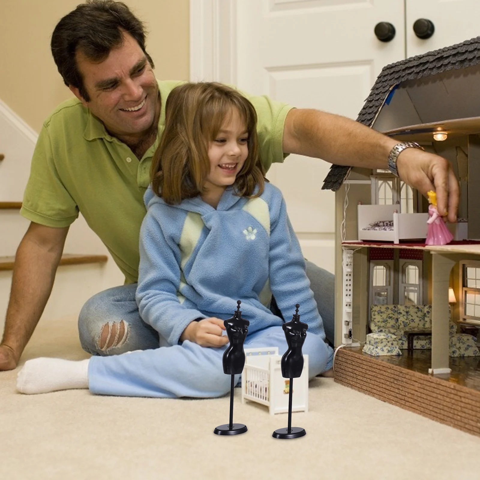 

6pcs Mini Dress Form Mannequin 1/6 Scale Clothing Display Stand Portable Sturdy Support For Mini Garment Rack House