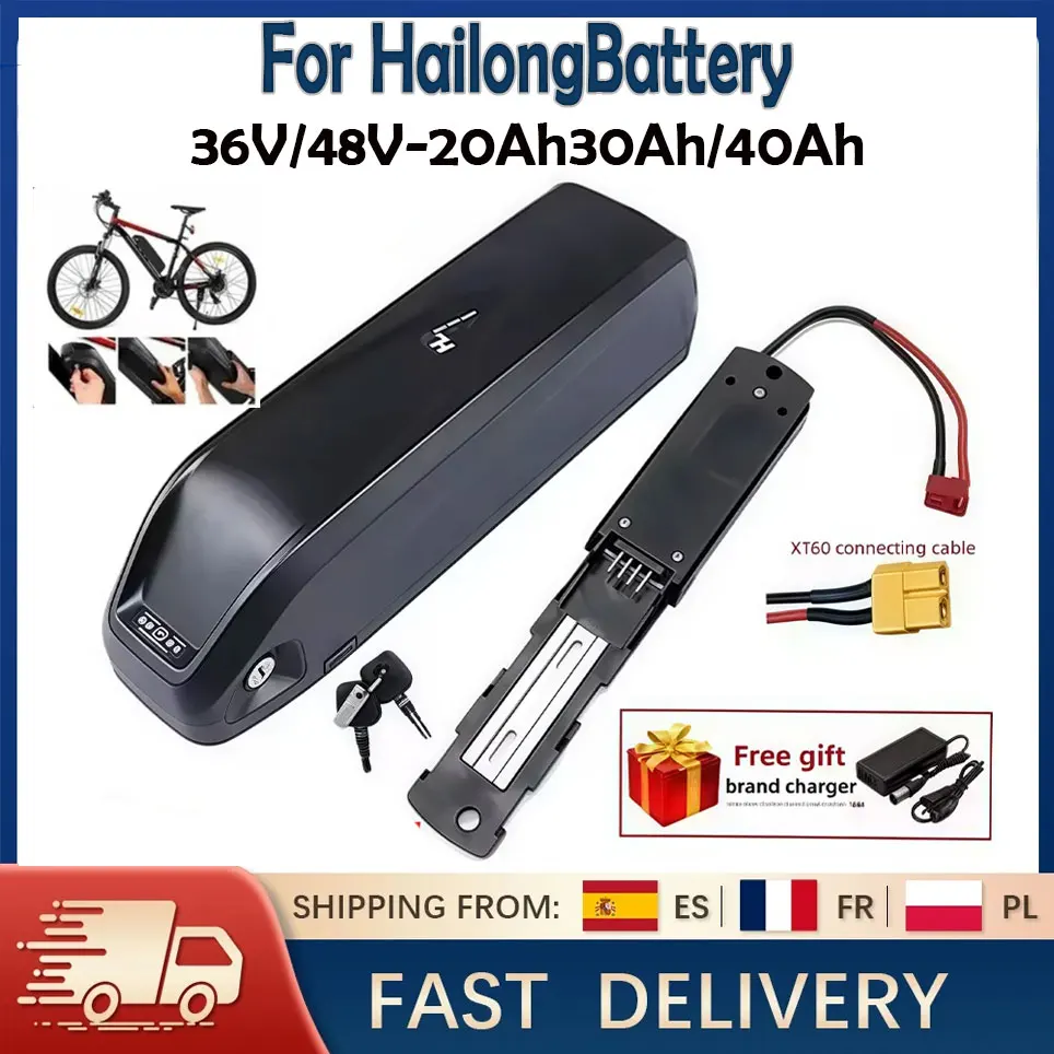 Haute qualité 48V tout neuf 20Ah 30Ah 40Ah pour batterie Hailong pour moteur Bafang BBS02 BBS03 BBSHD + prise personnalisable BMS