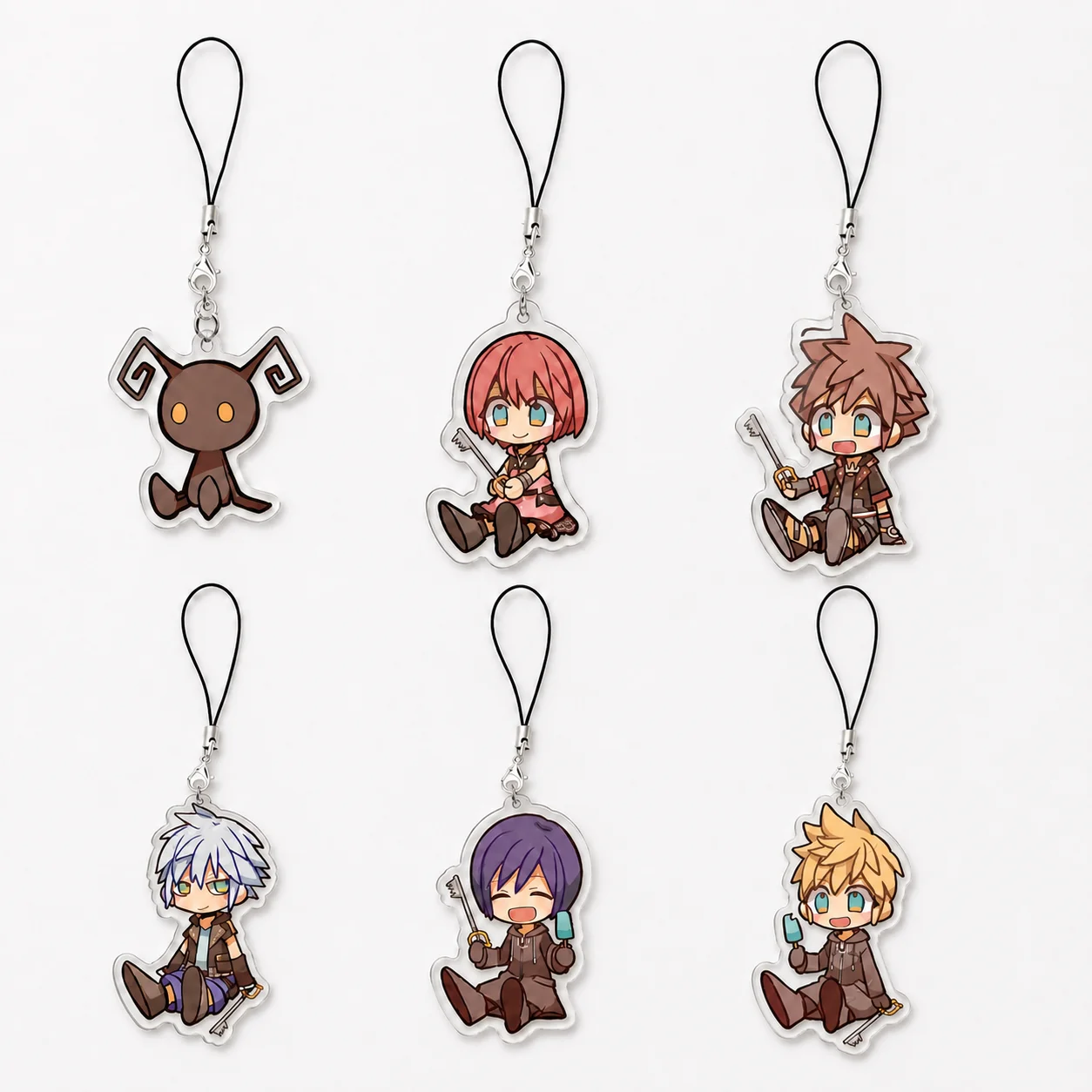 Popular Video Game Mobile Phone Charms Acrylic  Sora Riku KairiRoxas Heartless Small Pendant Phone Chain Gamer Fans Gif