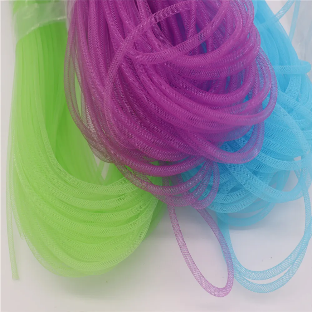 8mm Mesh Tube Tubular Horsehair Crinoline Tubing Crin Braid DIY Necklace Bracelet Metallic Cyberlox Decor Craft Supply