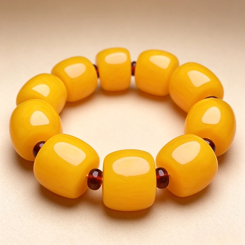 Classic and Simple Ethnic Style Yellow Honey Single Circle Bracelet Bracelet Jewelry