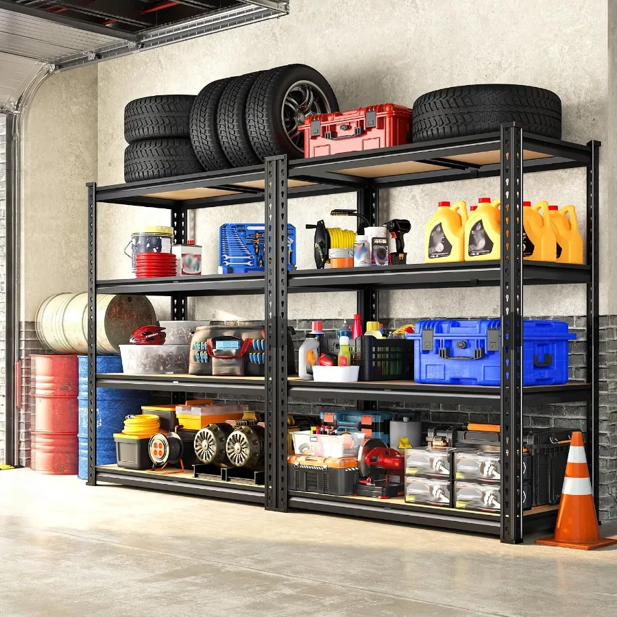 Set of 2 Adjustable Storage Shelves for Garage Pantry Kitchen