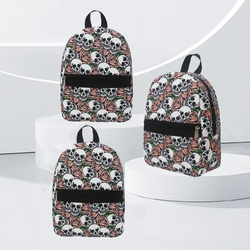 Mochila de nailon con Calavera, bolsa de almacenamiento de gran capacidad, bolsa organizadora para viajes diarios, puede contener libros, tazas de agua, ropa