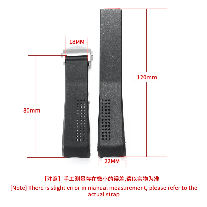 Side Hole Design Silicone Watch Strap for TAG Heuer Carrera Aquaracer Series Waterproof Wristband Black 20 22mm Curved Interface