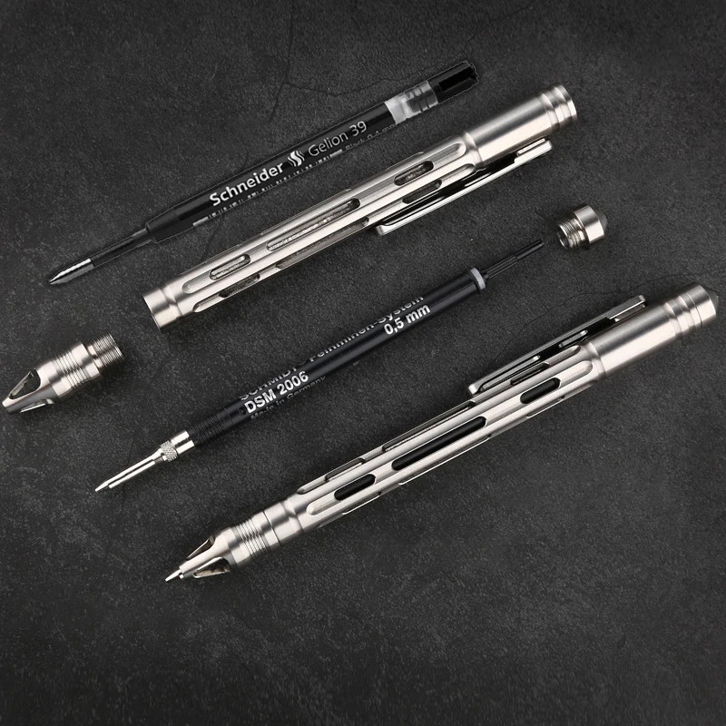 TC4 Titanium Alloy Push-type Student Pencil Automatic Pencil Signature Pen Bolt Pen Self-Defense Tungsten Break Windows Pen Gift