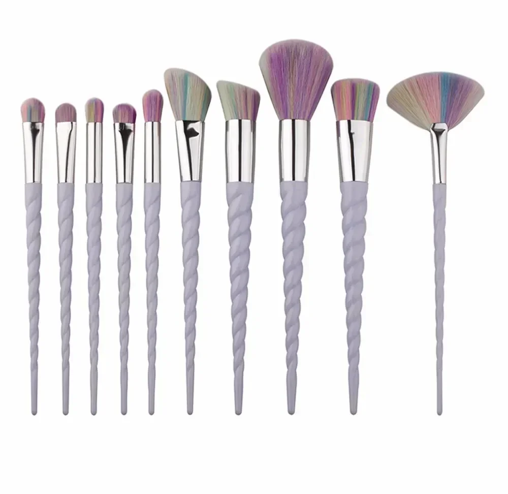 5-10pcs Unicorn Purple Makeup Brushes Set Eye Shadow Foundation Powder Blush Blending Beauty Make Up Beauty Tool Women Cosmetics