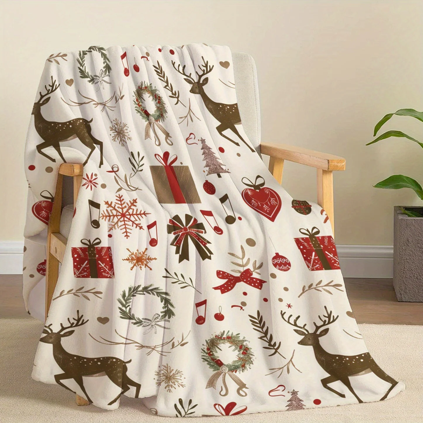 

Мягкое и легкое рождественское фланелевое одеяло, уютное, дышащее, всесезонное, теплое, подходит для кровати, дивана, офиса, кемпинга, путешествий