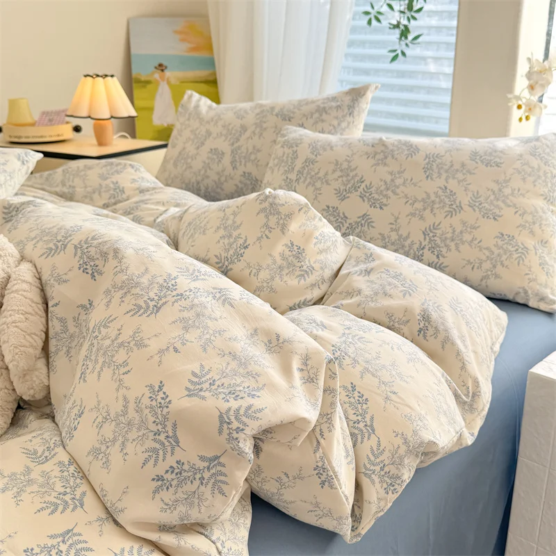 Bonenjoy Floral Style Duvet Cover Sets Single/Queen/King Soft Washed Cotton Bed Cover Sets dekbedovertrek 240x220 Bedding Sets