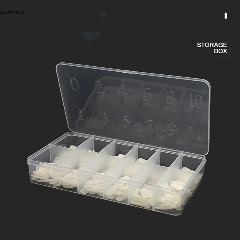 

[YU]Plastic Storage Box Case Nail Art False Tips Gems 12 cell Makeup Empty Container