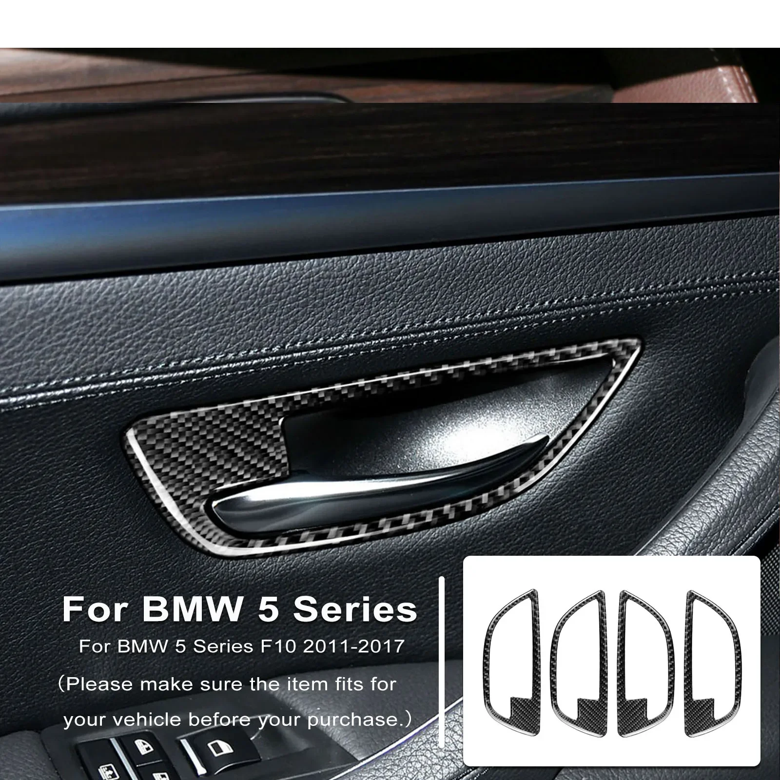 

Carbon Fiber Interior Car Interior Door Handle Decorative Frame Trim Cover Stickers For BMW 5 Series F10 2011-2017 Accessories
