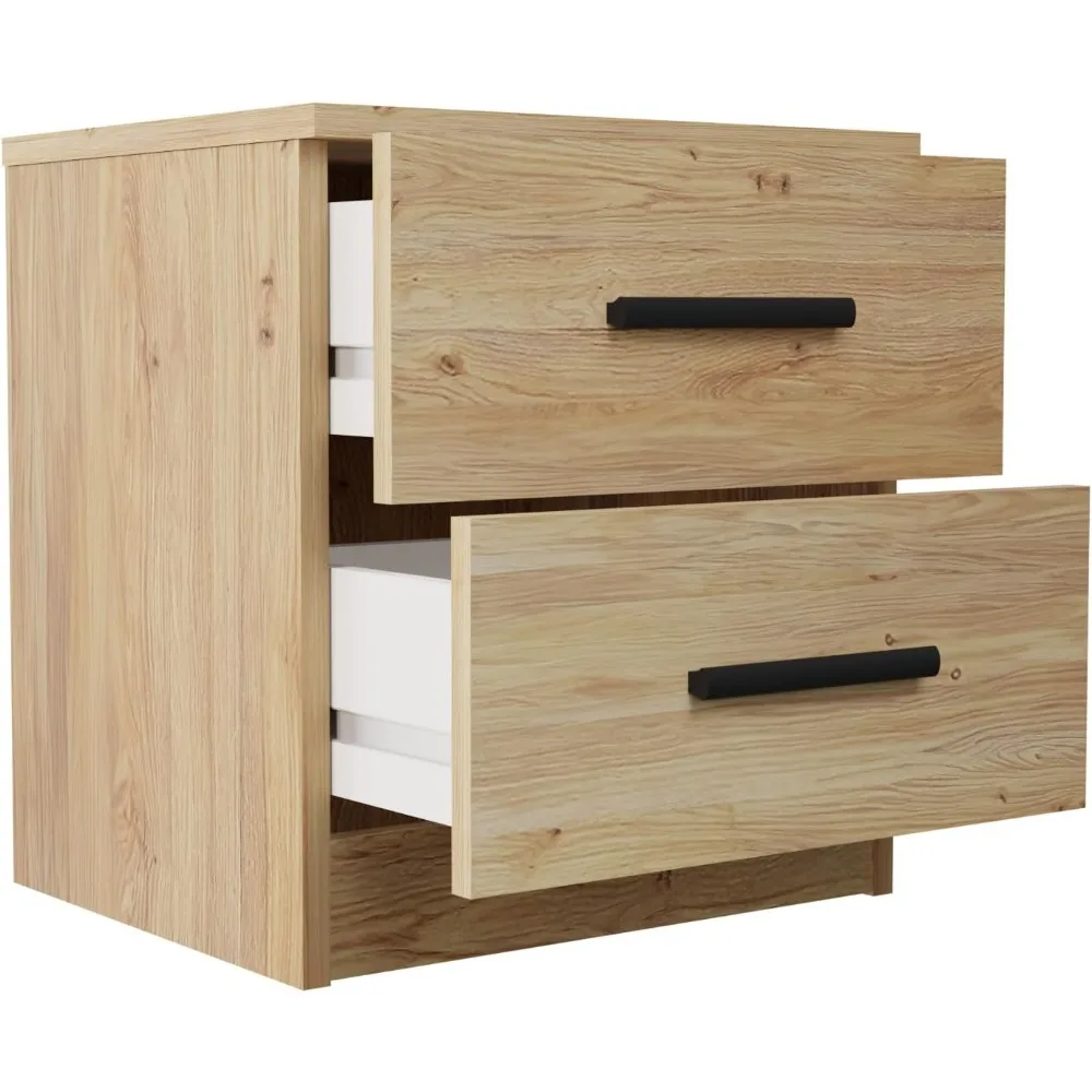 Mesita de Noche Nорdica con 2 Cajones، Diseño Práctico y Elegante para Dormitorio #6