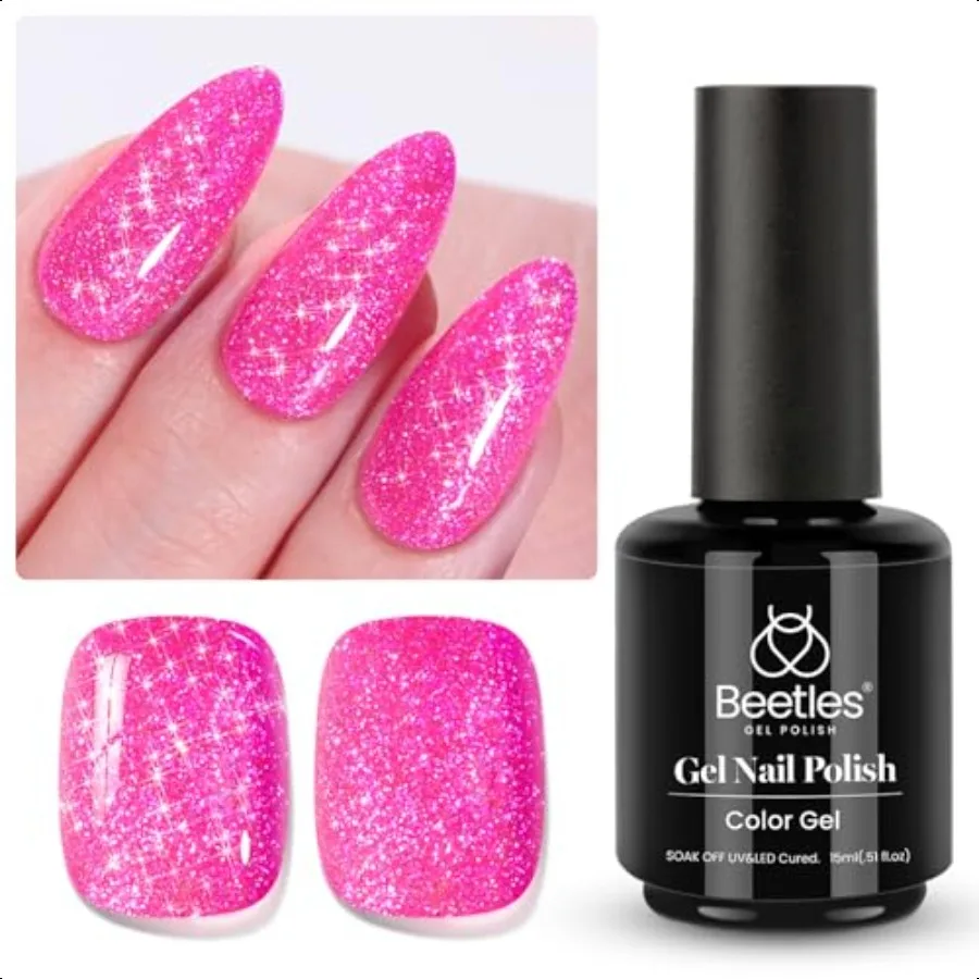 

Светоотражающий гель-лак для ногтей Beetles с блестками Diamond Sparkle Soak Off