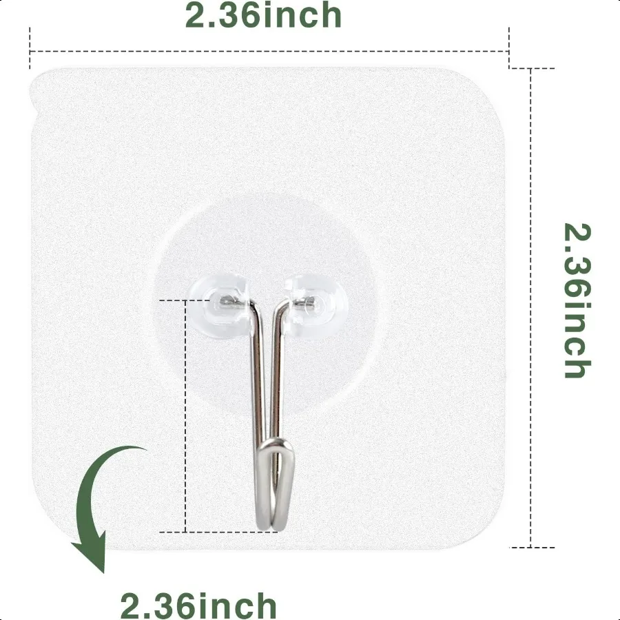 Adhesive Hooks for Hanging 58 Packs Hook Heavy Duty Self Adhesive Wall Hooks 20 lbs 9 kg Max Removable Waterproof Hook for Bedr