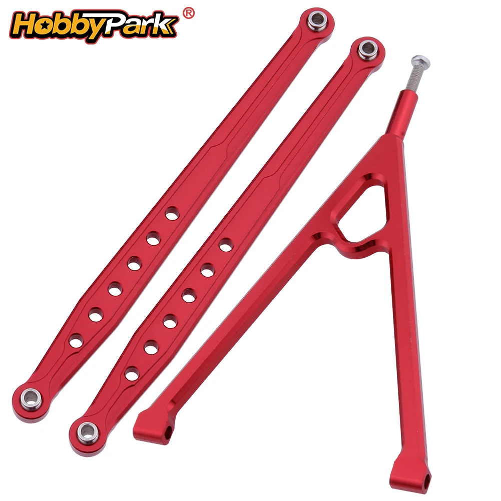 HobbyPark Aluminum Triangular Front Strut for Axial SCX10 RC Car Upgrade Accessories Replacement Parts Red 3Pcs
