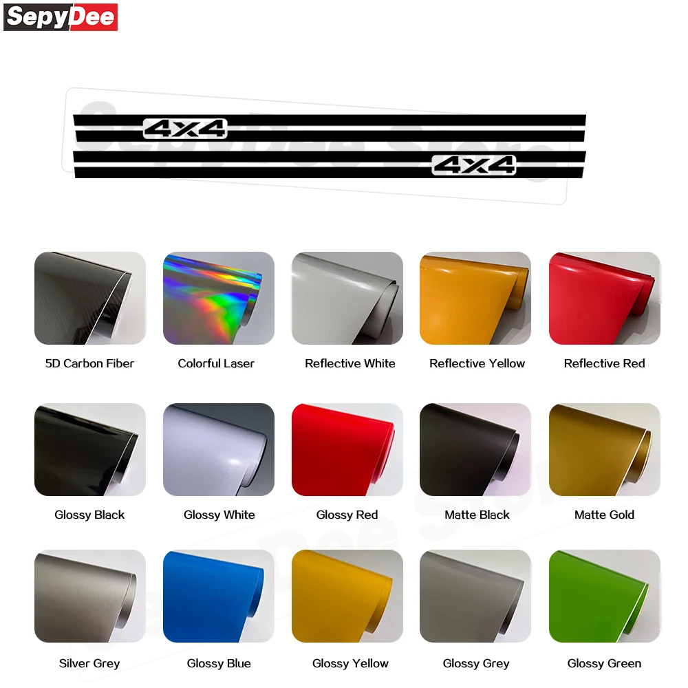 2Pcs 4X4 Graphic Car Door Side Stripe Stickers for Ford F-150 F150  2020-2025 Body Rocker Panel Vinyl Film Decal