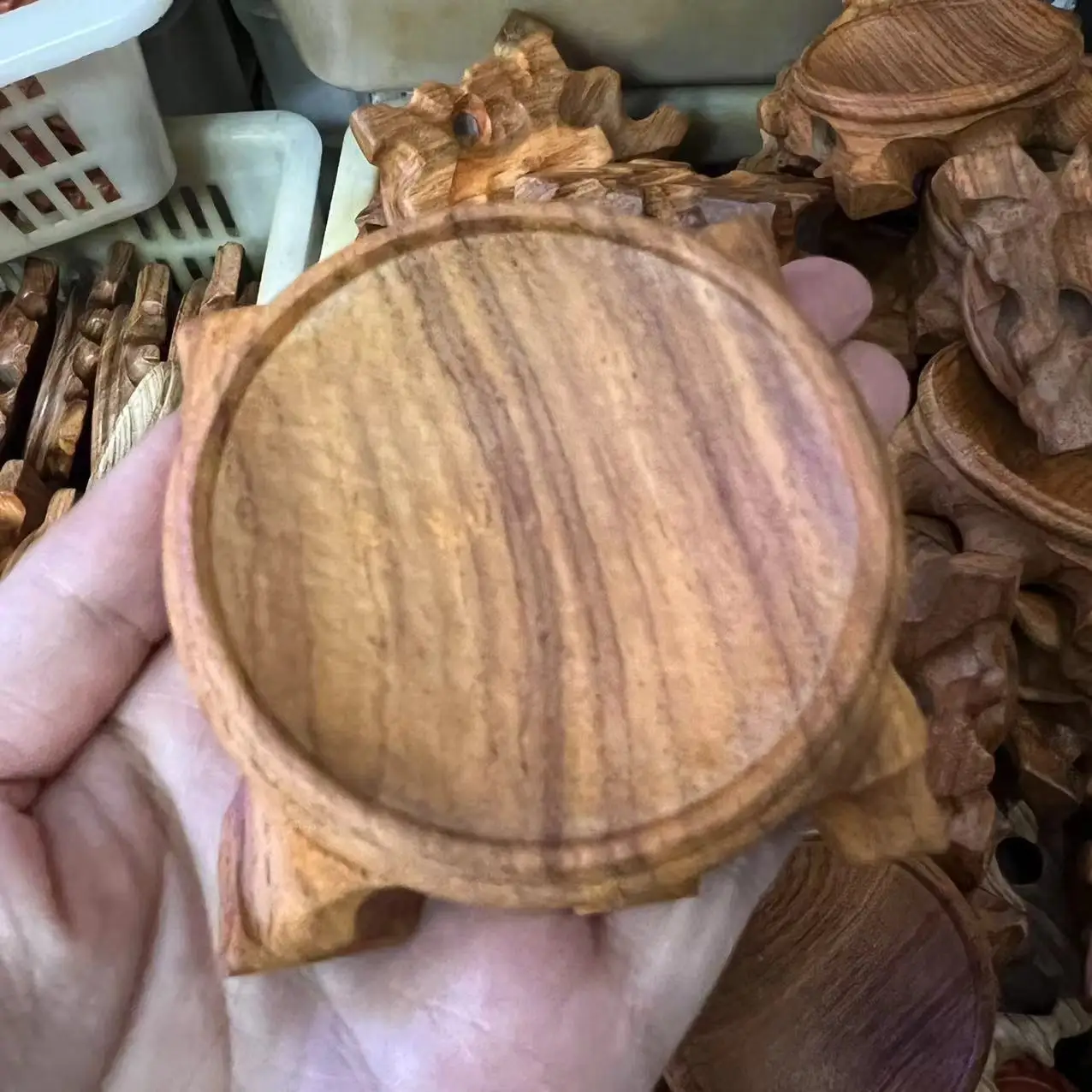 7CM Crystal Ball Base Handicraft Desktop Ornaments  Props Display Stand Sphere Stone Support Wooden Holder 1PCS