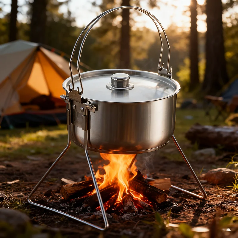 

Outdoor Kitchen Portable Cooking Pot Slow Cooking Non-Stick Vertical Stainless Steel Cooker