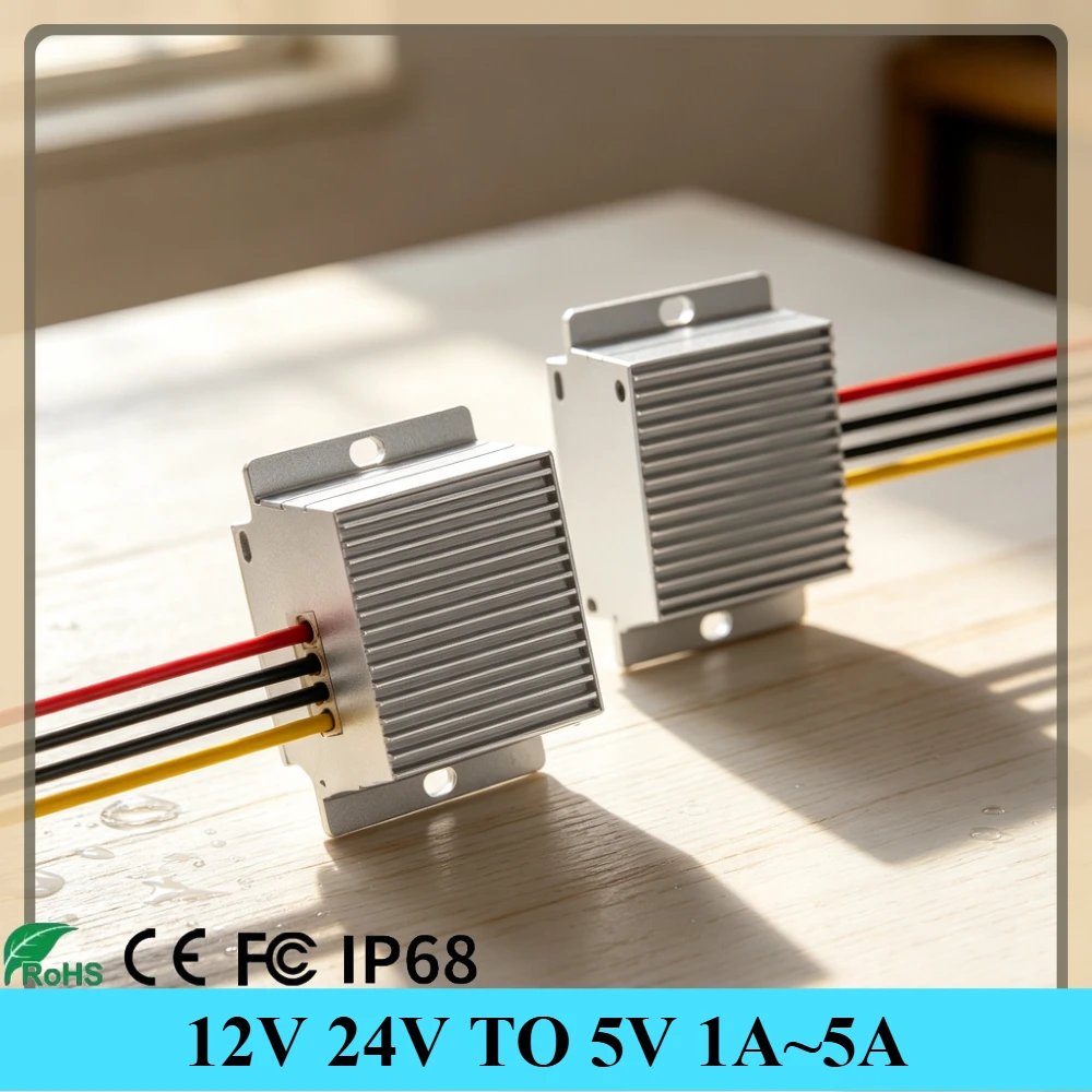 12V 24V to 5V 1A-5A 12V to 5V 5A 25W DC Step-down Power Converter Input Voltage 8-36V Module Buck to 5V Switching Power Supply