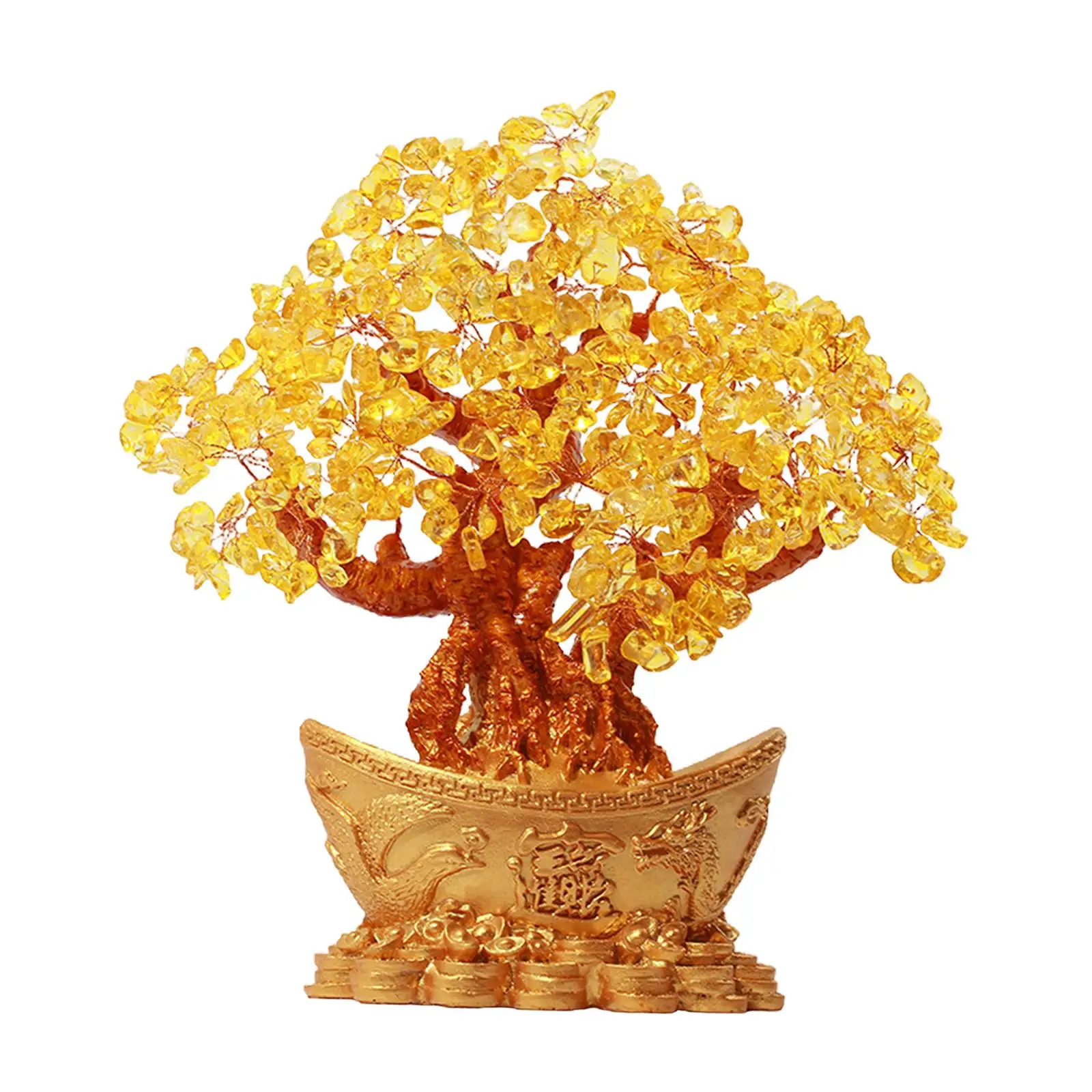 Gemstone Money Tree Lucky Tree for Tabletop Office Fortune Good Luck Decor