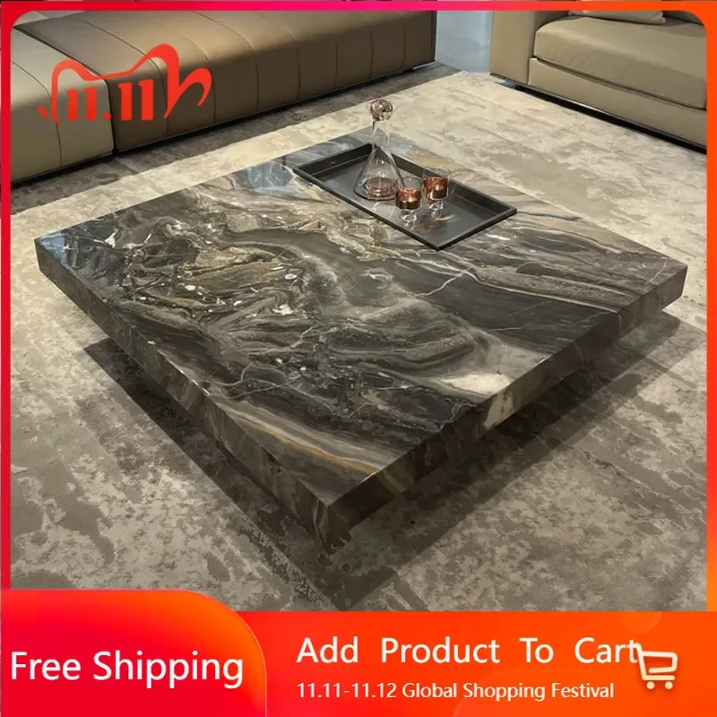 

Italian Minimalist Luxury Coffee Table Rock Slab Modern Japanese Simple Square Coffee Table Stores Meubles Lounge Furniture