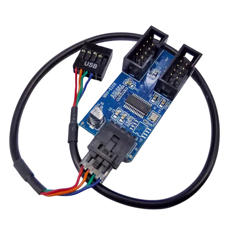 NEW 30cm 9Pin USB Splitter Expansion Card 1 to 2/4 Extension Cable Adapter Riser Board USB2.0 HUB For Desktop Motherboard Header