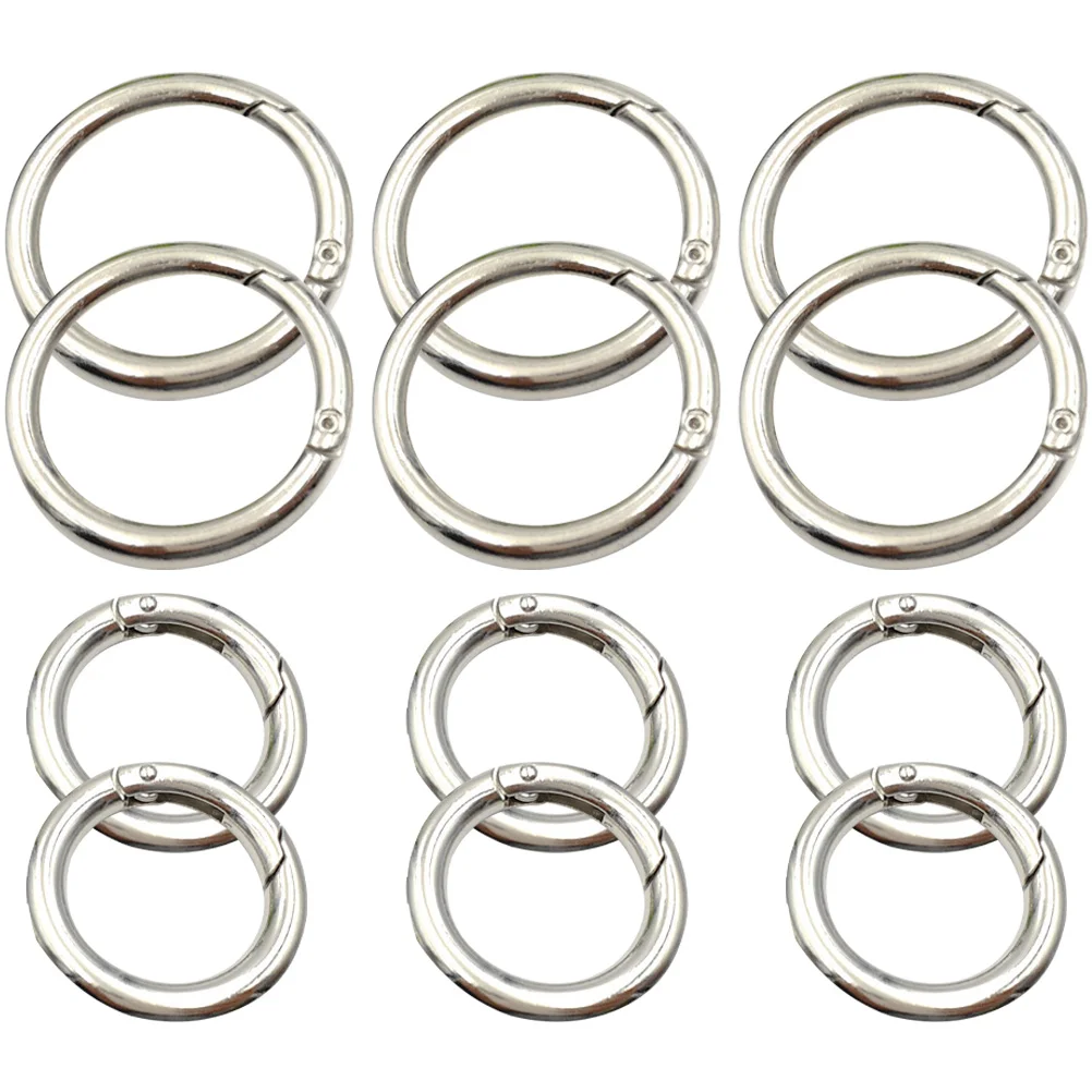 

12 Pcs Zinc Alloy Jewelry Spring Buckle Keychain Clip Round Snap Buckle Accessories for Luggage Belt Bag