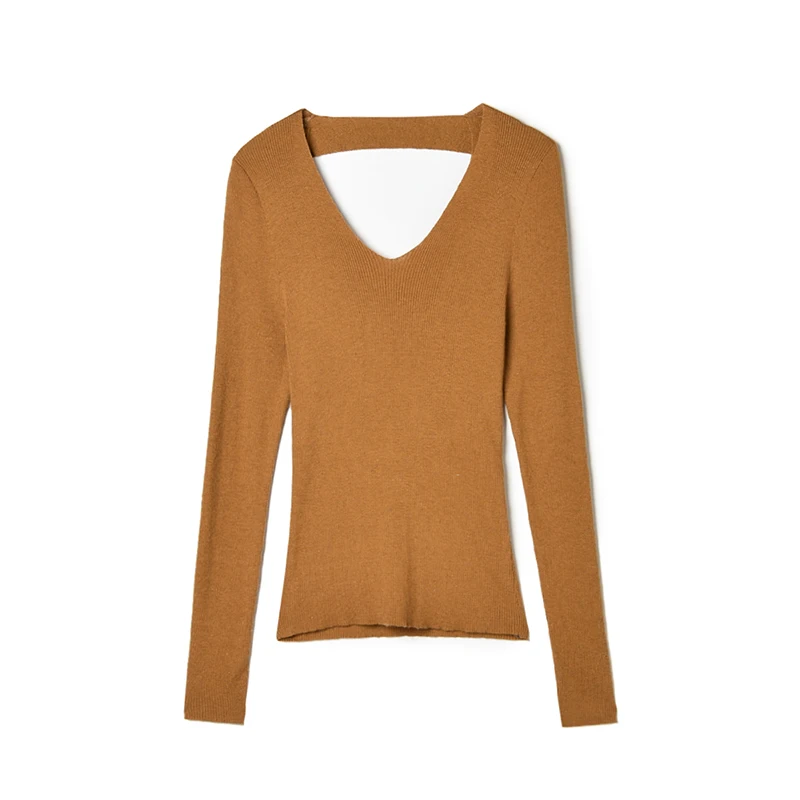 Oule MO Winter 2025 Maglione lungo da donna slim fit Sve High Elastici Faionable Design V-Ne Color Maglieria