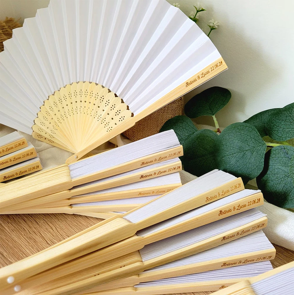 

Custom Wedding Fan, Personalized Marriage Favors for Guests, Groomsman Gifts, Thank You Gift