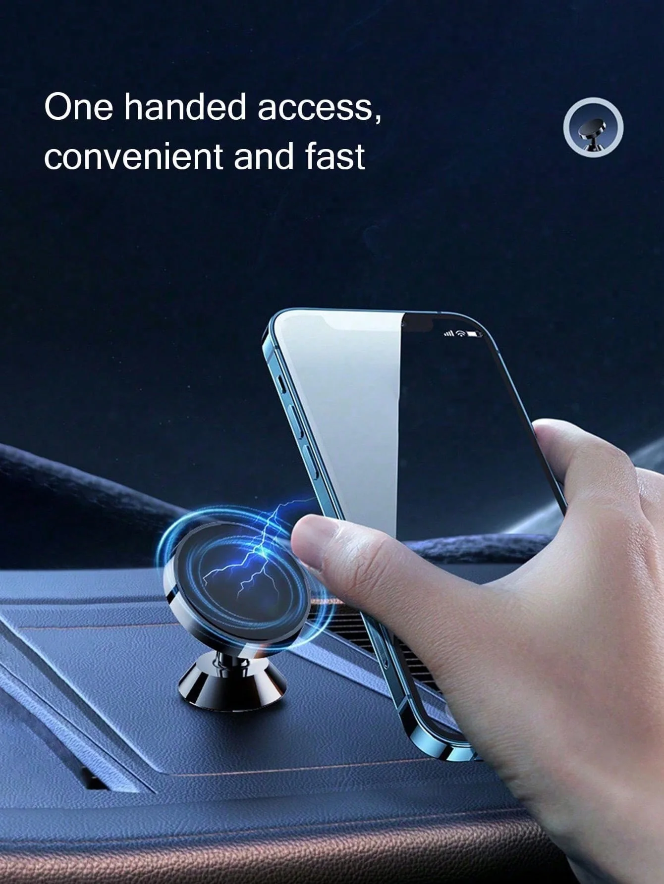 360 °     Drehbare Magnetische Auto-Handyhalterung, Universelle Armaturenbrett-Halterung für GPS-Navigation