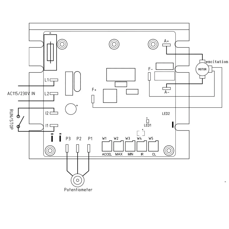 Anti-interference input 115/230VAC Output 90v/180VDC SCR DC Motor Speed Controller for Welding Positioner  Excitation function