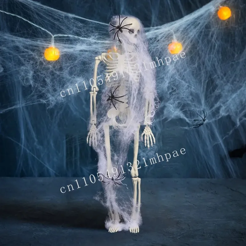 

40/90cm Halloween Skeletons Decoration Horror Fake Human Skull Bones with Movable Joints Full Life Size Poseable Skeletons Props