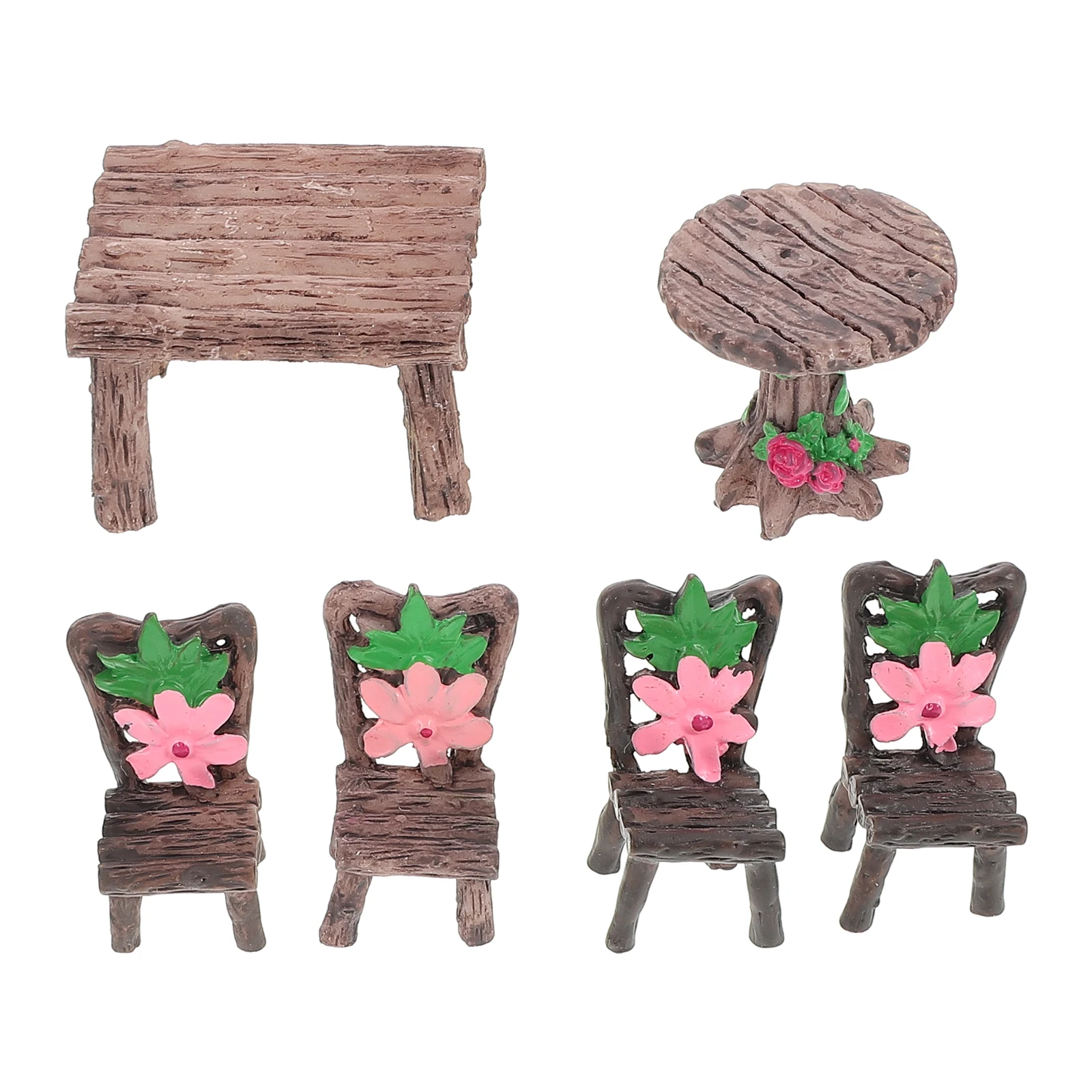 

2 Sets Moss Micro Landscape Ornaments Mini Furniture Decorations Garden Accessories Resin Dollhouse Courtyard Miniatures Craft