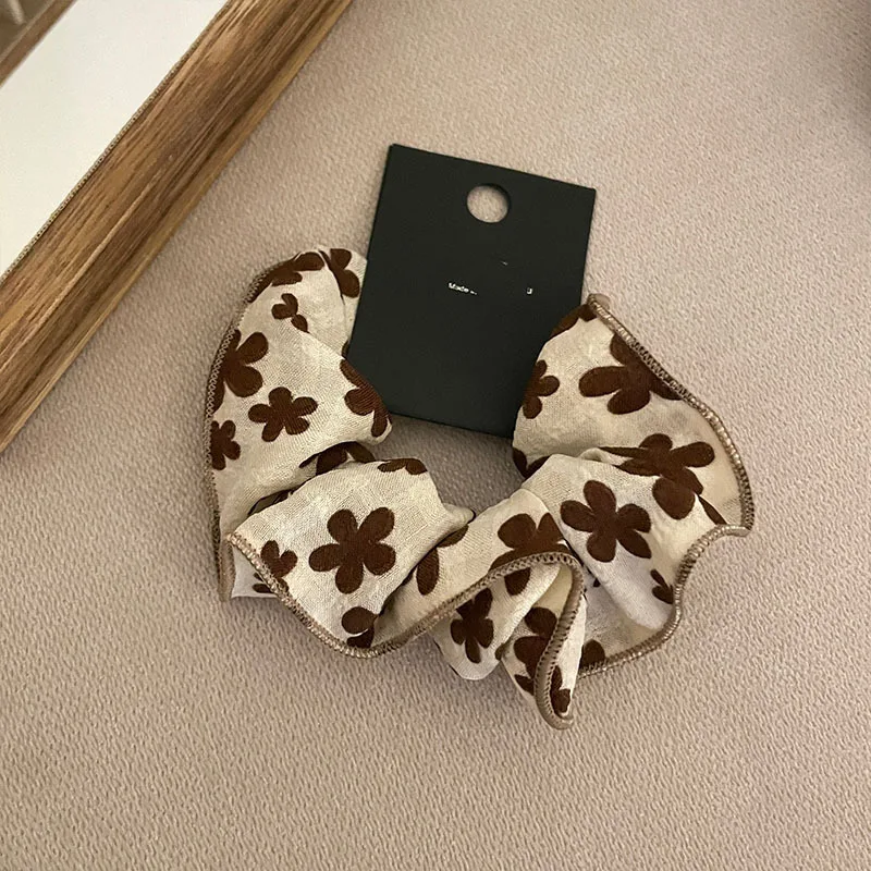 

Ins wind temperament rope female high sense Joker simple floral large intestine hair bands tied hair rope hair accessories