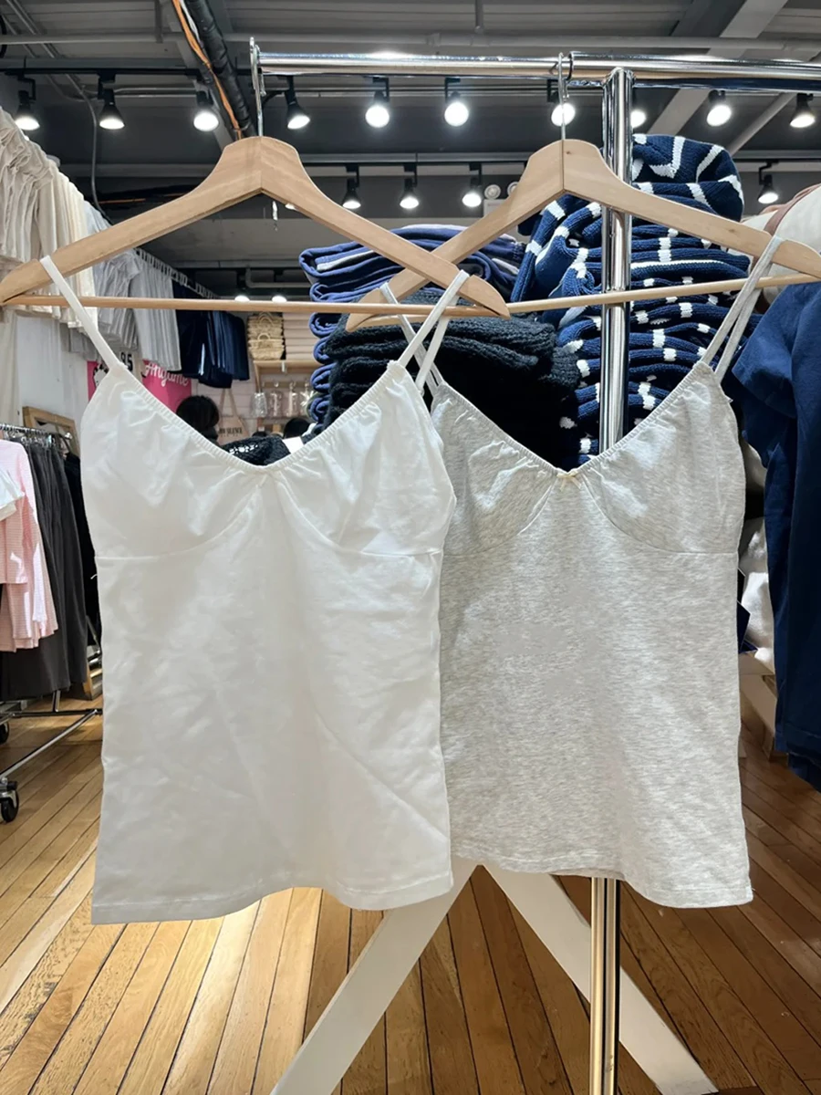 القوس الخامس الرقبة الأبيض تانك السراويل القطن مجموعة المرأة الحلو سليم سترة + أزرار مستقيم قصير الملاكم قصيرة بانت لطيف المنزل بيجامة مجموعات جديد