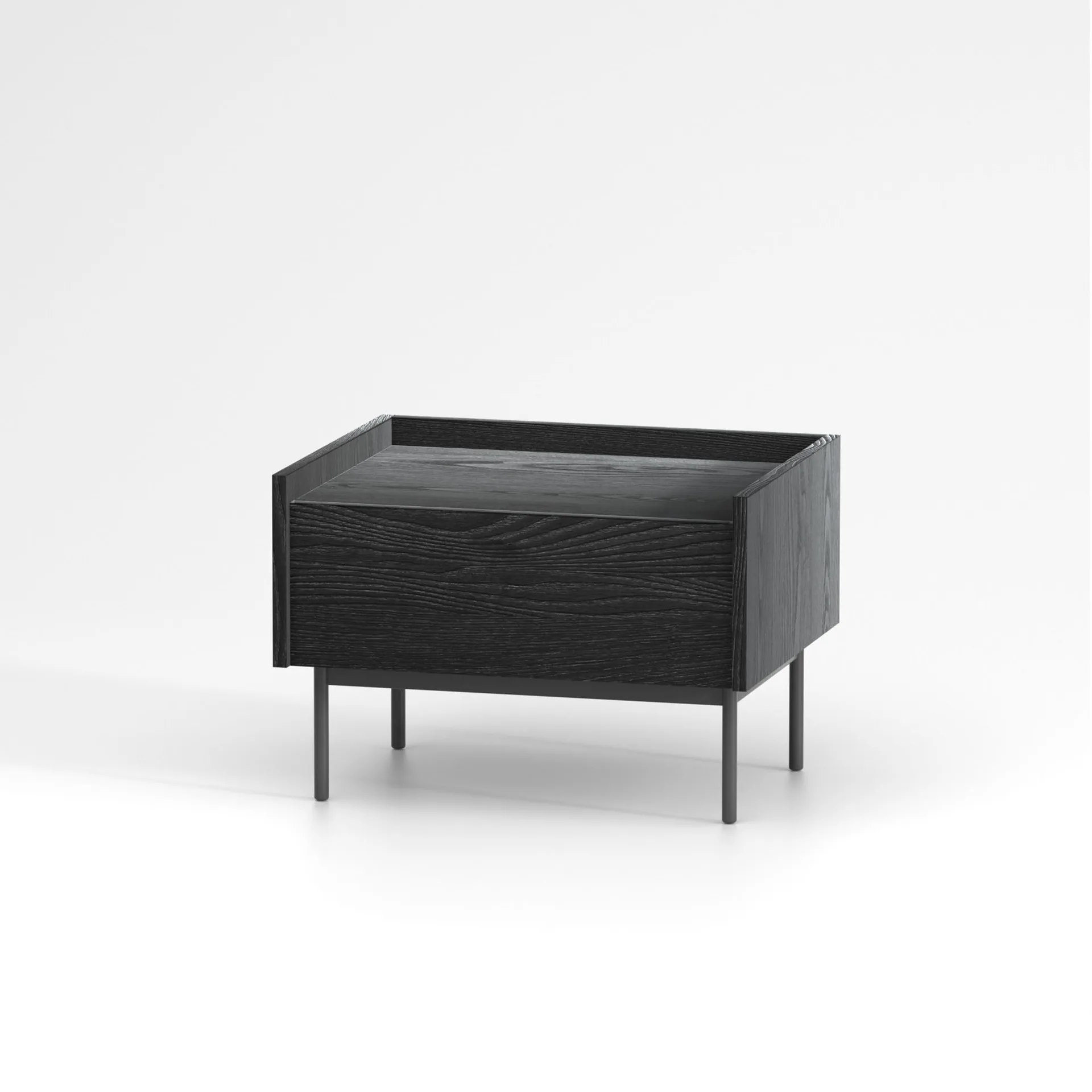 

Italian, minimalist, black, versatile, creative, bedside table, wrought iron, storage