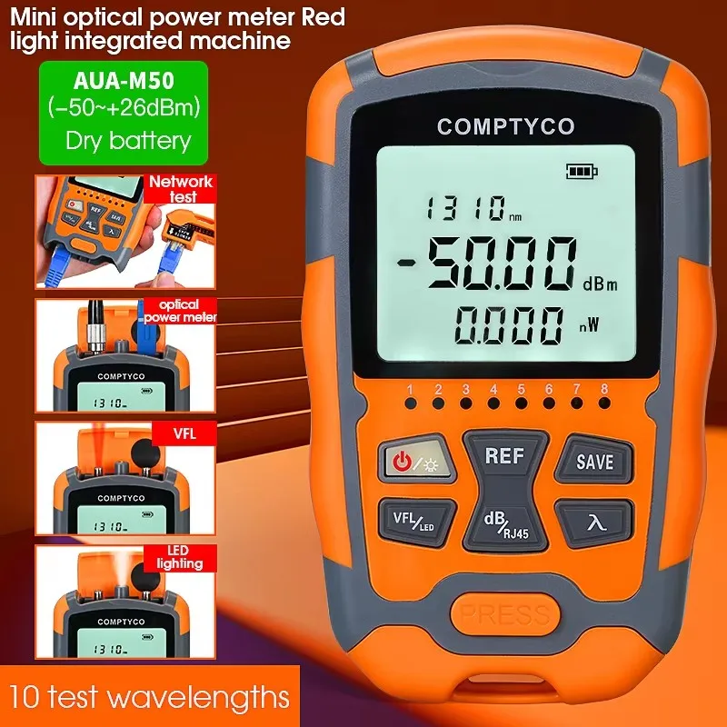 comptyco-aua-m50-光パワーメータ-50~-26-opm-視覚的障害探知機-1-50mw-vfl-ftth-多機能光ファイバーケーブルテスター
