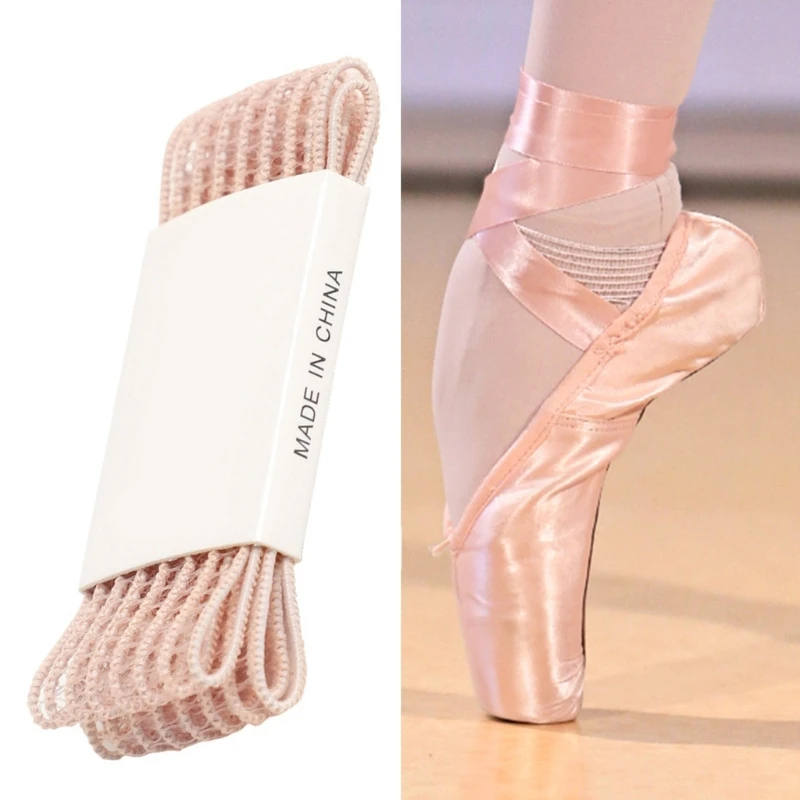 35 ซม.บัลเล่ต์ Pointe รองเท้าแถบยืดหยุ่นที่มองไม่เห็น Fishnet Band บัลเล่ต์ Pointe รองเท้าอุปกรณ์เสริมสำหรับรองเท้า Pointe