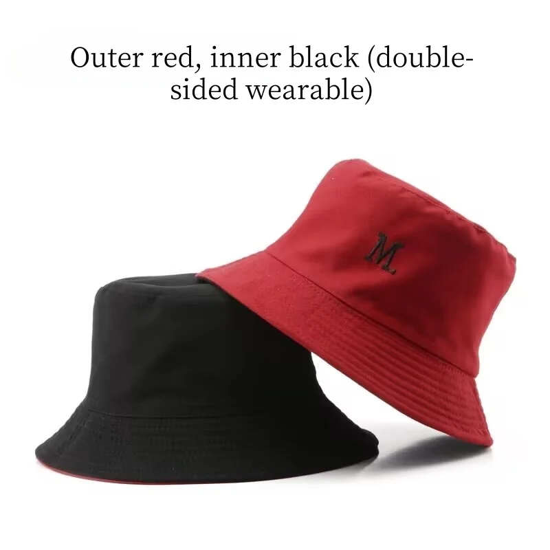 قبعة صيد نسائية عصرية وعصرية على الطراز الكوري مطرزة بأحرف على شكل حرف M للاستخدام الخارجي