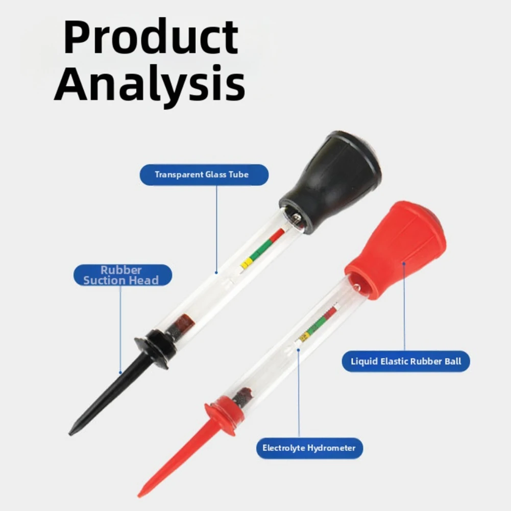 Battery Density Testing Tool Hydrometer 28 Cm 11.02 Inches Battery Hydrometer Electrolyte Density Test Measuring Range 1.10-1.30